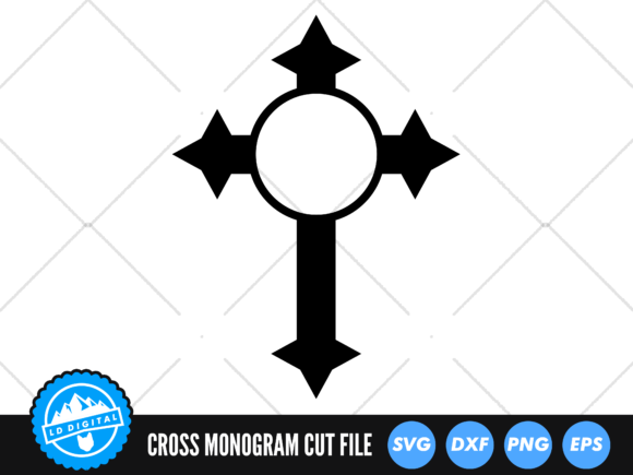 Christian Cross Round Frame SVG: Graphics for Faith Crafts