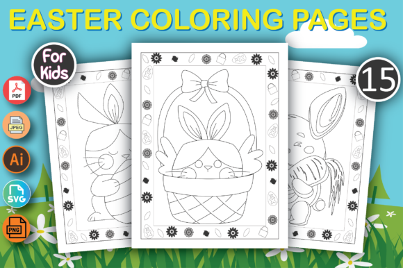 Easter Coloring Pages for Kids: Graphics & Branding