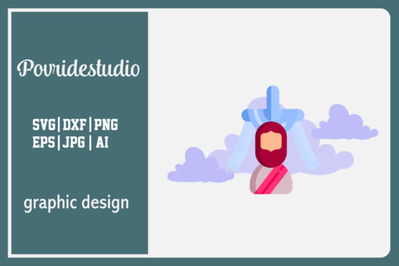 Illustration Flat Easter Jesus Pink: Graphics & Freebies