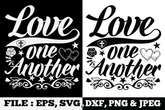 Love One Another Bible Quote SVG: Graphics & Print Templates